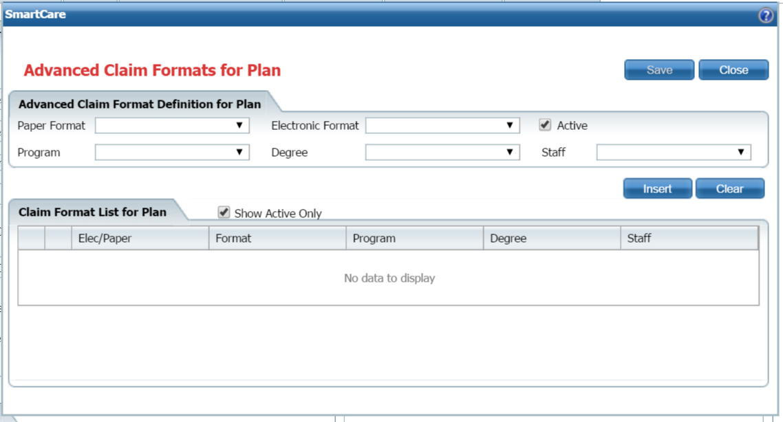 Add Advanced Claim Formats for Plan